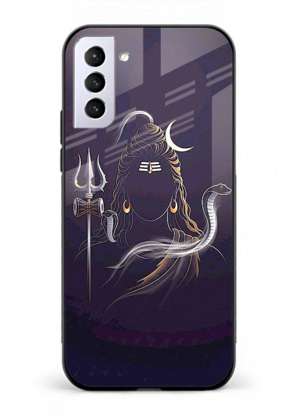 Shiva trishul dark power art Samsung S21 Plus bold devotional glass case