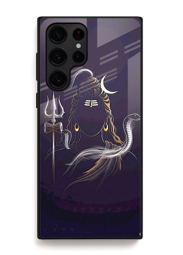 Shiva trishul dark power art Samsung S22 Ultra bold devotional glass case