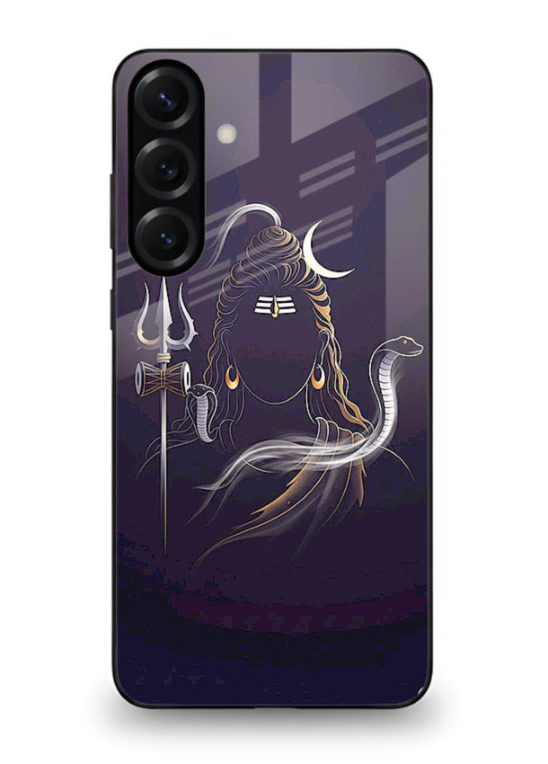 Shiva trishul dark power art Samsung S24 FE bold devotional glass case