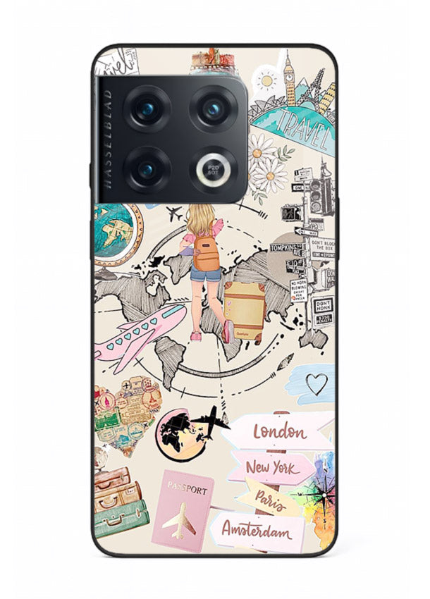 Sitting On Globe illustration OnePlus 10 Pro glass back cover
