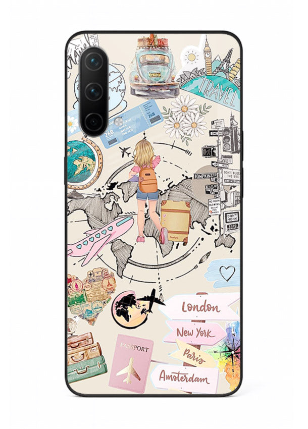 Sitting On Globe illustration OnePlus Nord CE 5G glass back cover