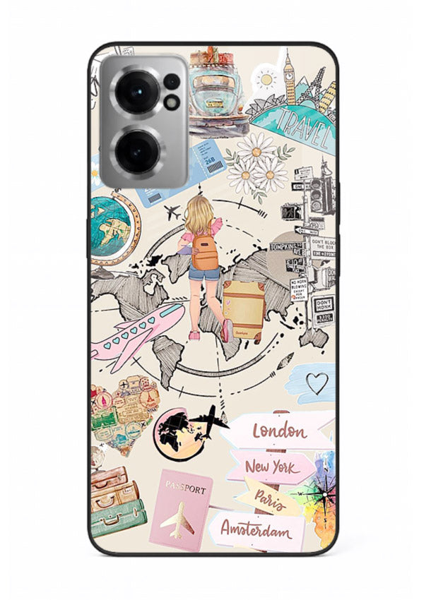 Sitting On Globe illustration OnePlus Nord CE2 5G glass back cover
