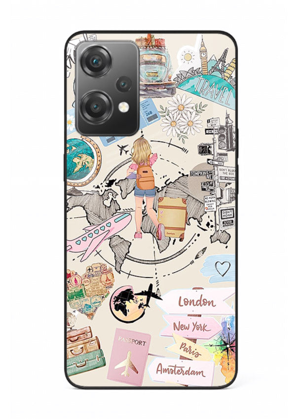 Sitting On Globe illustration OnePlus Nord CE2 Lite 5G glass back cover