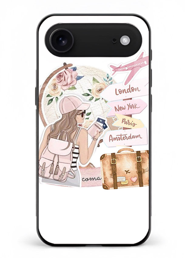 Sketch Girl Luggage sketch artwork iphone 18 air glass back cover