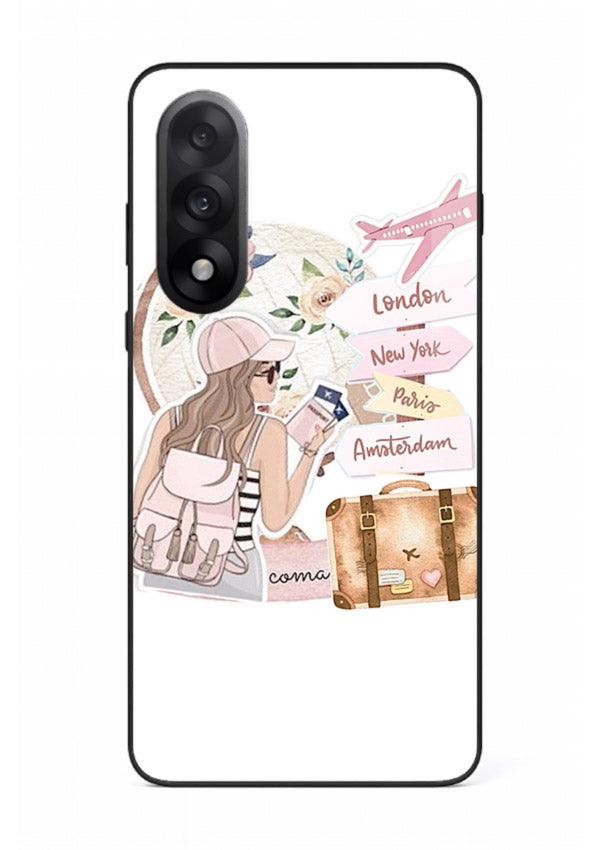 Sketch Girl Luggage sketch artwork OnePlus Nord 5 glass back cover
