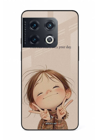 Expressive character artwork printed on OnePlus 10 Pro glass back cover with joyful tones.