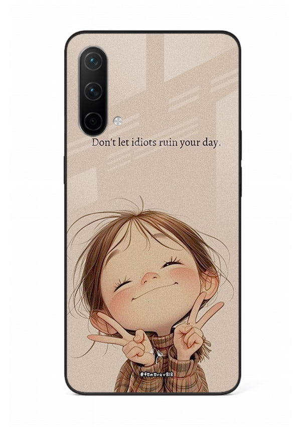 Expressive character artwork printed on OnePlus Nord CE 5G glass back cover with joyful tones.