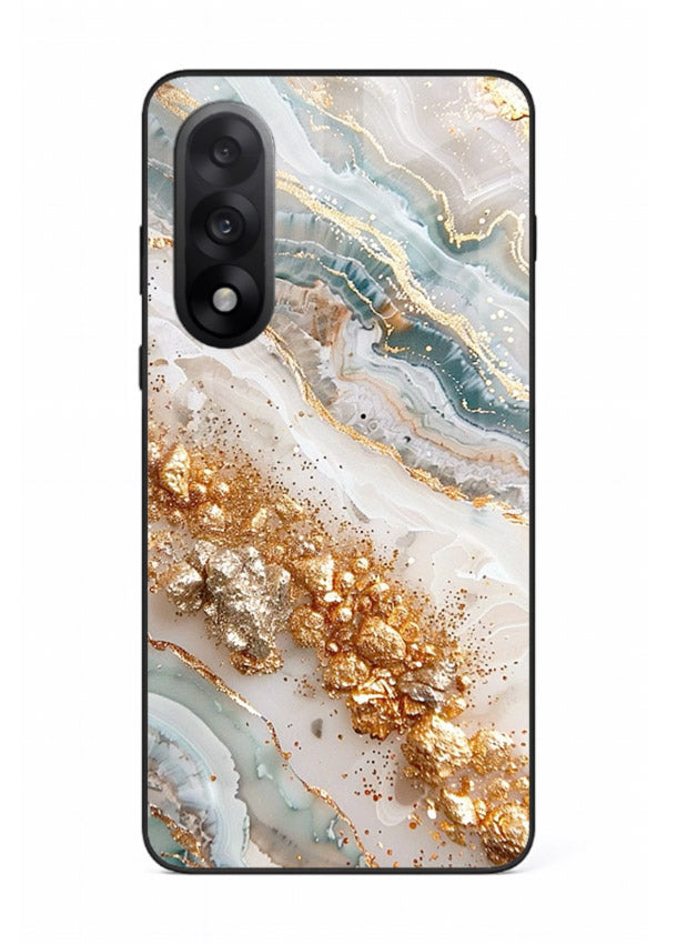 Smoky Gold Burst OnePlus Nord 5 glass back cover with smoky marble and gold bursts