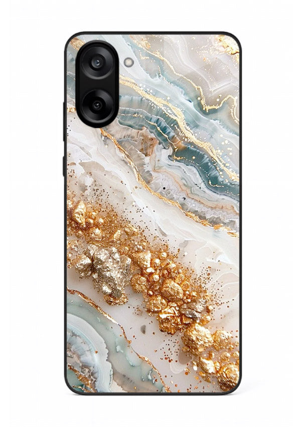 Smoky Gold Burst OnePlus Nord CE5 glass back cover with smoky marble and gold bursts
