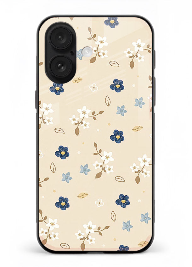 Soft Beige Floral delicate beige floral pattern iphone 17 glass back cover