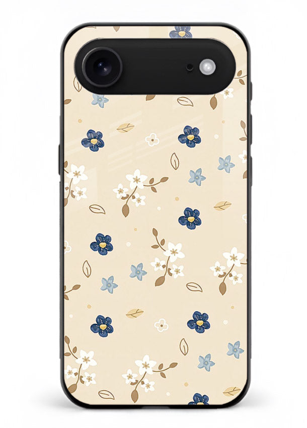 Soft Beige Floral delicate beige floral pattern iphone 17 air glass back cover
