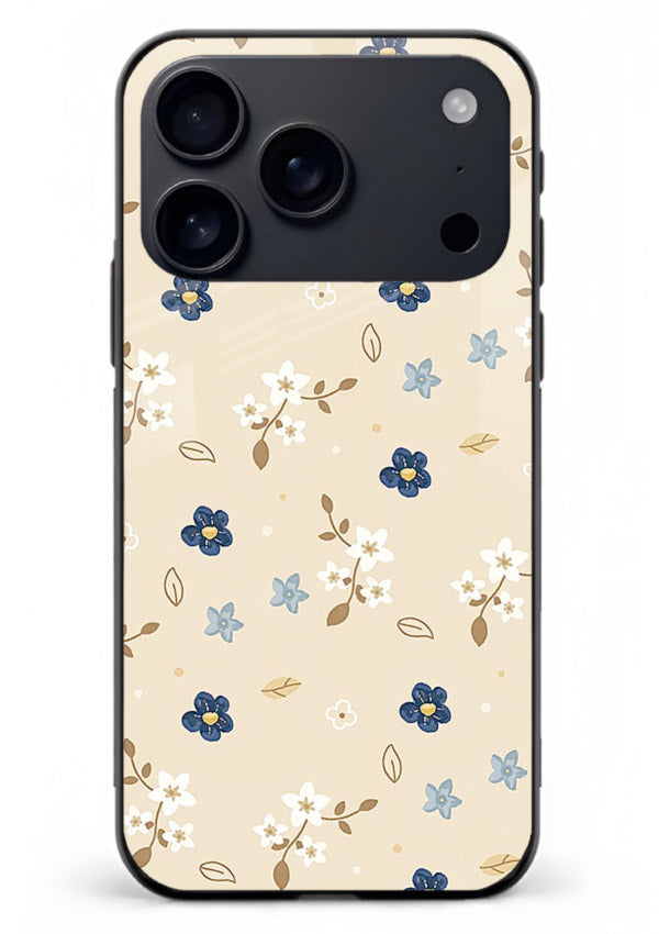 Soft Beige Floral delicate beige floral pattern iphone 17 pro max glass back cover