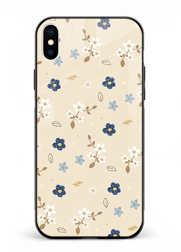 Soft Beige Floral delicate beige floral pattern iphone xs max glass back cover