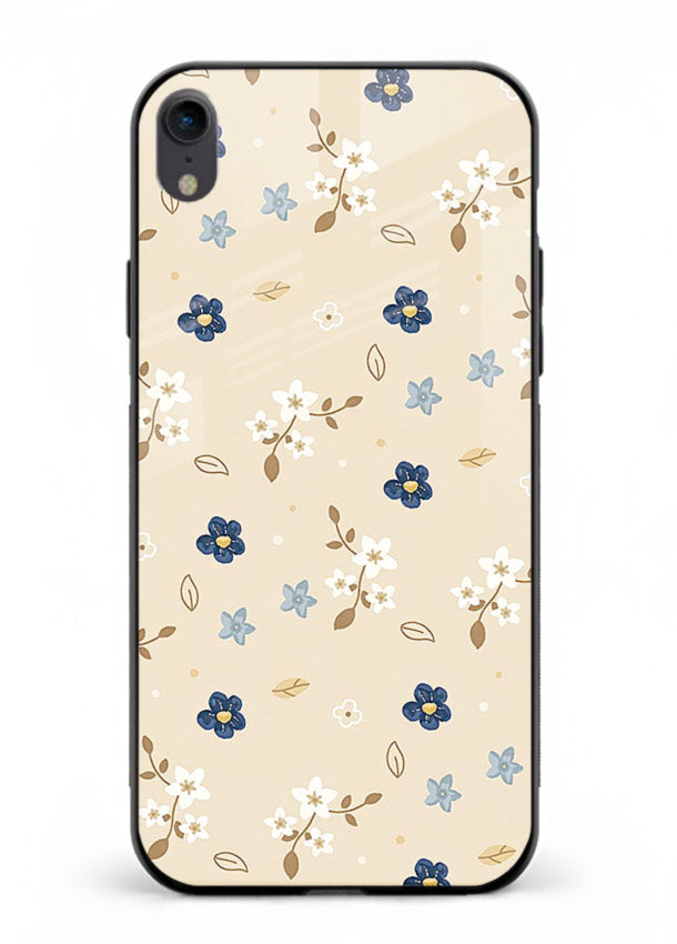 Soft Beige Floral delicate beige floral pattern iphone xr glass back cover