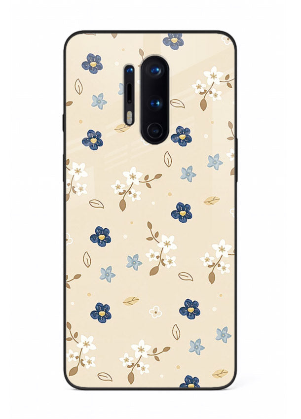 Soft Beige Floral delicate beige floral pattern OnePlus 8 Pro glass back cover
