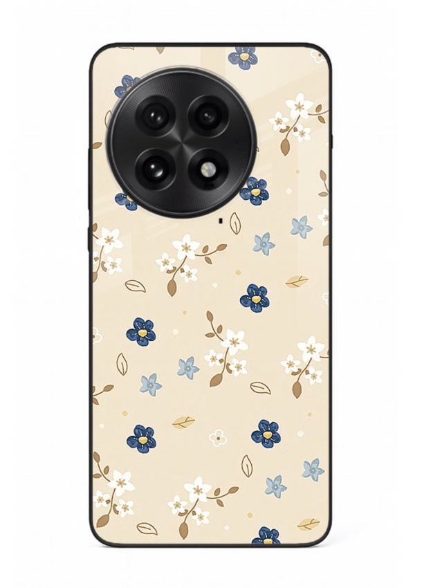 Soft Beige Floral delicate beige floral pattern OnePlus 13 glass back cover