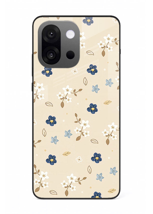 Soft Beige Floral delicate beige floral pattern OnePlus 13s glass back cover