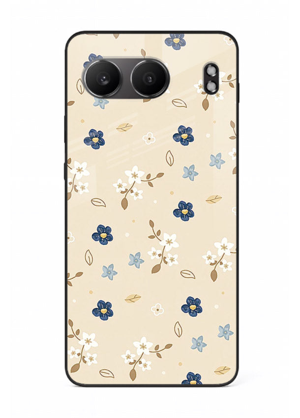 Soft Beige Floral delicate beige floral pattern OnePlus Nord 4 glass back cover