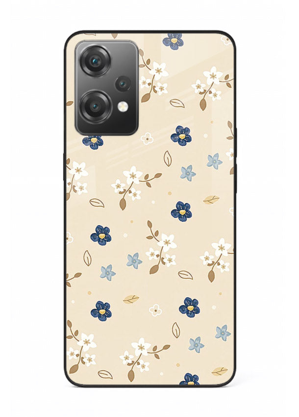 Soft Beige Floral delicate beige floral pattern OnePlus Nord CE2 Lite 5G glass back cover