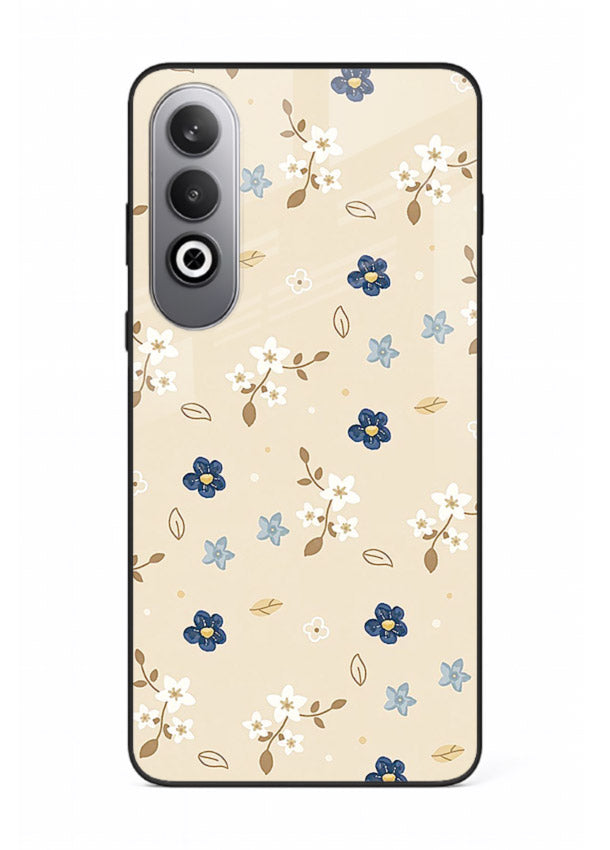 Soft Beige Floral delicate beige floral pattern OnePlus Nord CE4 glass back cover