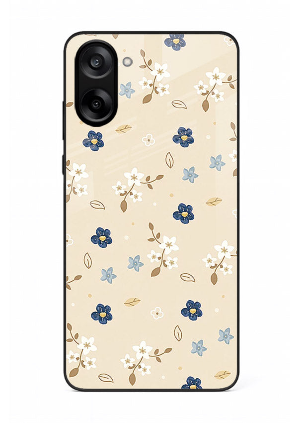 Soft Beige Floral delicate beige floral pattern OnePlus Nord CE5 glass back cover