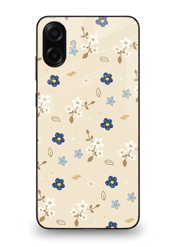Soft Beige Floral delicate beige floral pattern Samsung M13 5G glass back cover