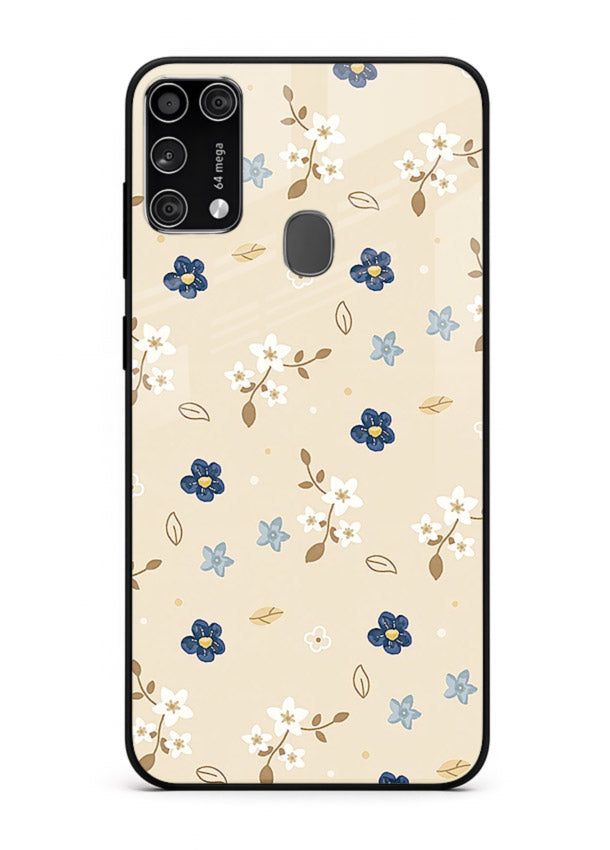 Soft Beige Floral delicate beige floral pattern Samsung M31 Prime glass back cover