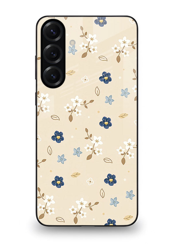 Soft Beige Floral delicate beige floral pattern Samsung A25 5G glass back cover