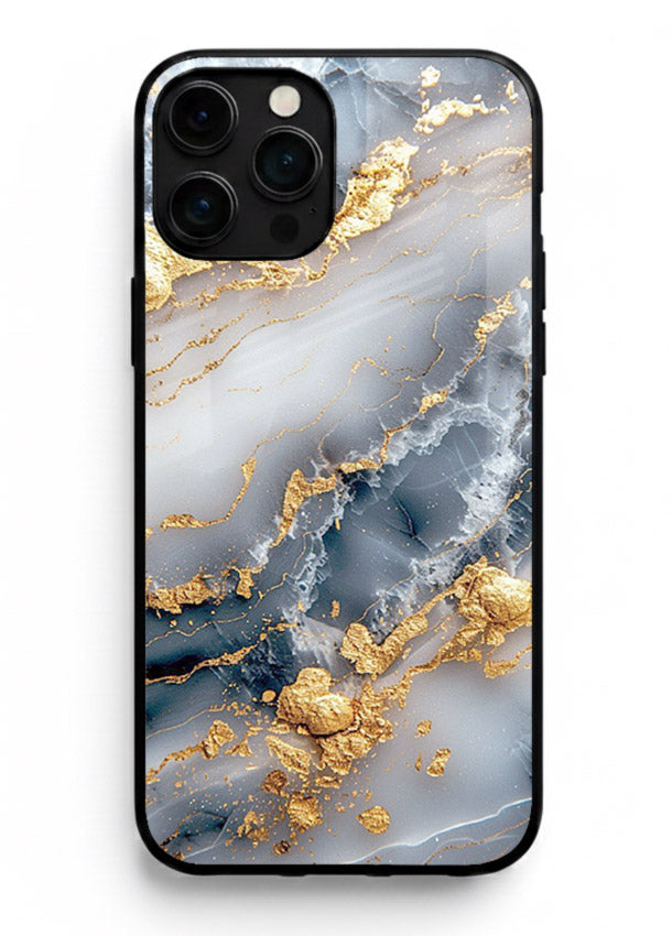 Soft Smoke Marble iphone 14 pro max glass back cover with white smoky marble texture