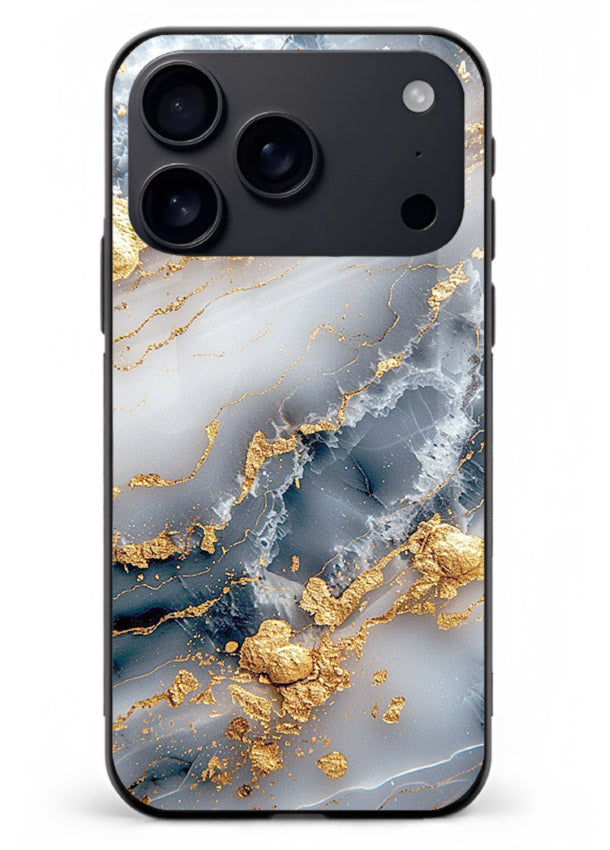 Soft Smoke Marble iphone 17 pro max glass back cover with white smoky marble texture