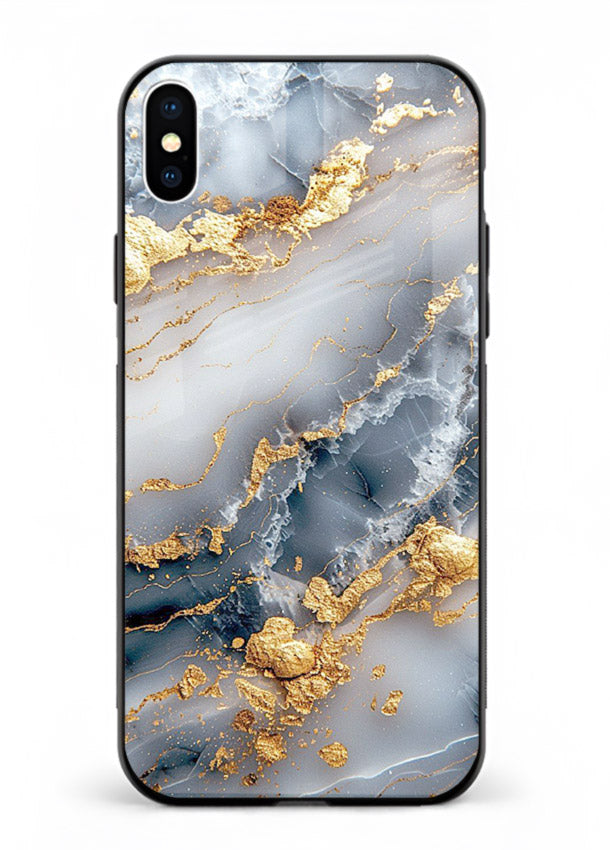 Soft Smoke Marble iphone xs max glass back cover with white smoky marble texture