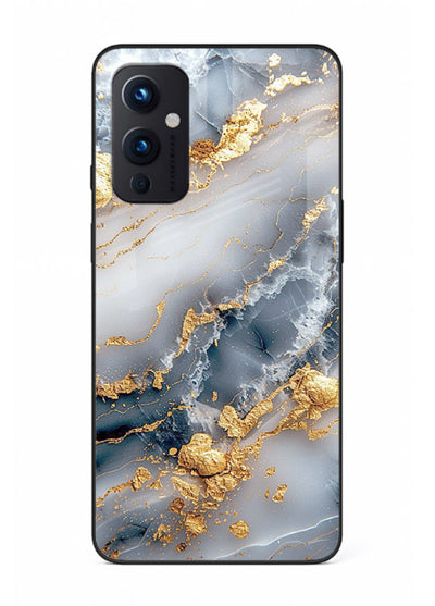 Soft Smoke Marble OnePlus 9 Pro glass back cover with white smoky marble texture