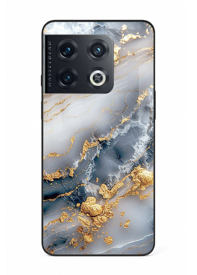 Soft Smoke Marble OnePlus 10 Pro glass back cover with white smoky marble texture