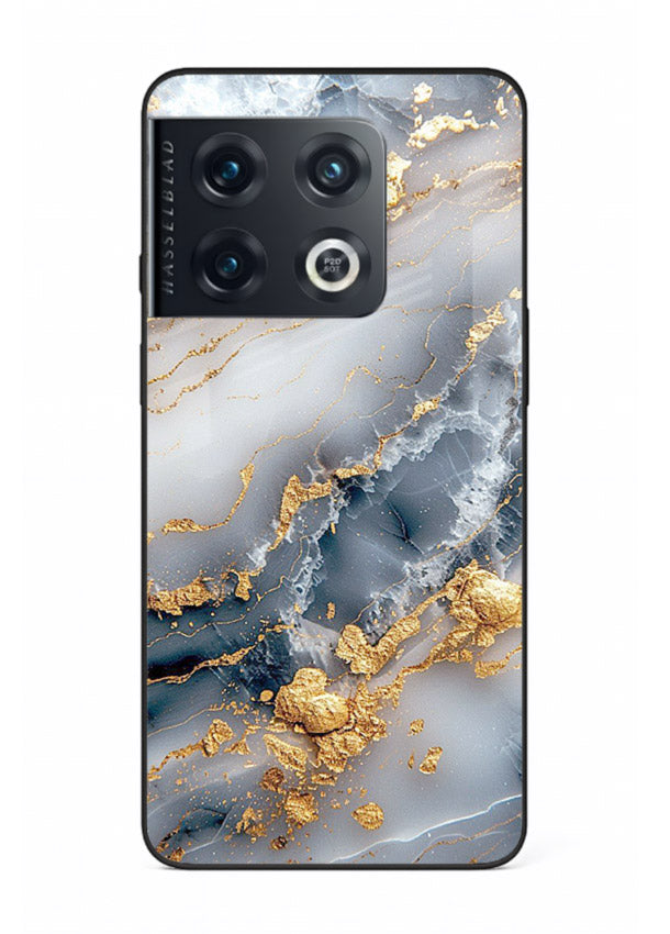Soft Smoke Marble OnePlus 10 Pro glass back cover with white smoky marble texture