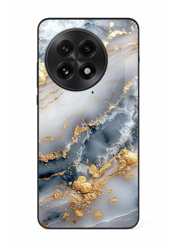 Soft Smoke Marble OnePlus 13 glass back cover with white smoky marble texture