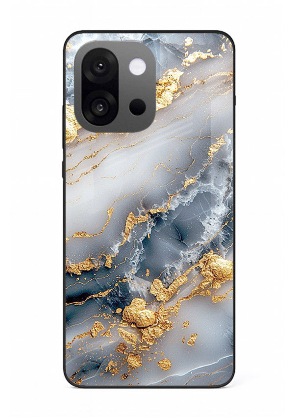 Soft Smoke Marble OnePlus 13s glass back cover with white smoky marble texture