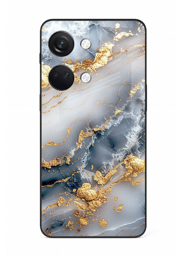 Soft Smoke Marble OnePlus Nord 3 glass back cover with white smoky marble texture