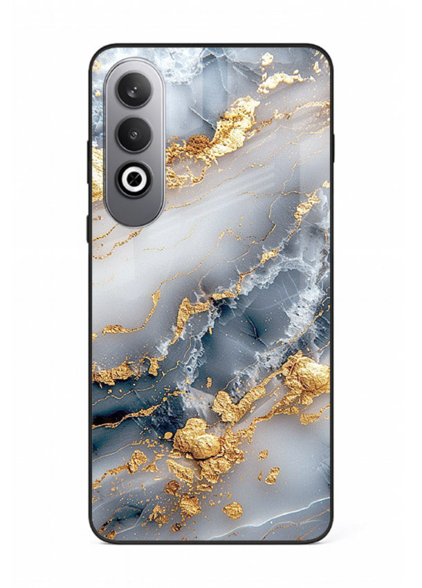 Soft Smoke Marble OnePlus Nord CE4 glass back cover with white smoky marble texture