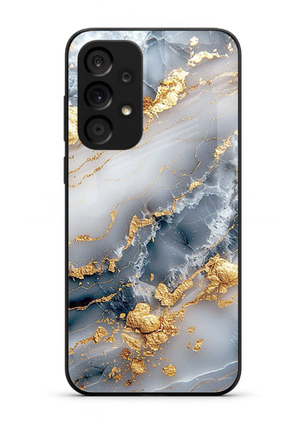 Soft Smoke Marble Samsung A53 5G glass back cover with white smoky marble texture