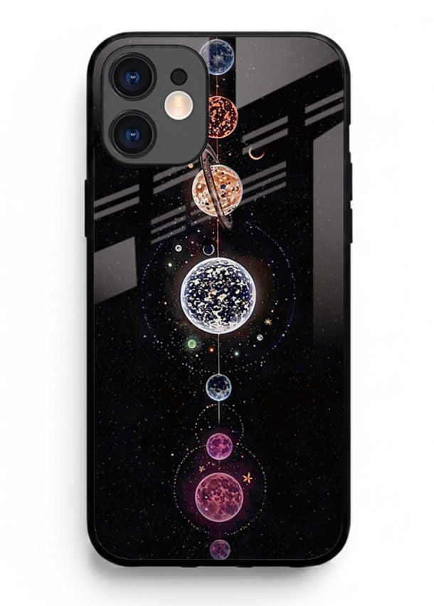 Solar chakra mandala cosmic art iphone 12 mini glass meditation spiritual case