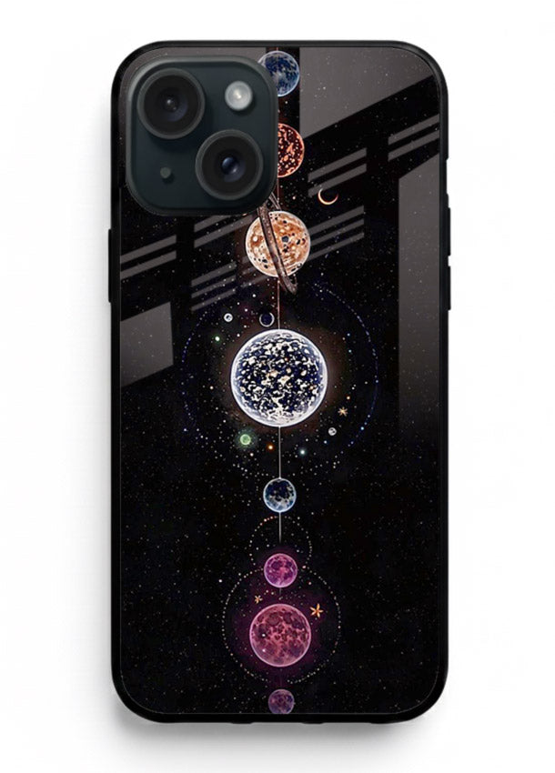 Solar chakra mandala cosmic art iphone 14 glass meditation spiritual case