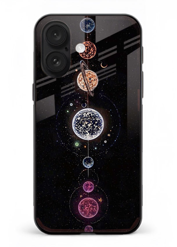 Solar chakra mandala cosmic art iphone 16 plus glass meditation spiritual case