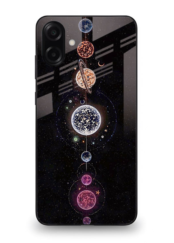 Solar chakra mandala cosmic art Samsung A06 5G glass meditation spiritual case