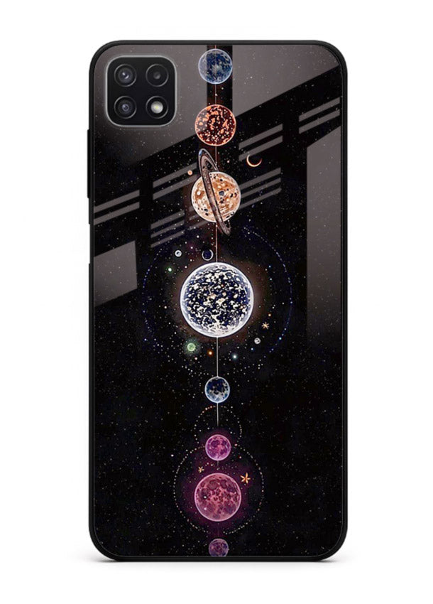 Solar chakra mandala cosmic art Samsung F42 5G glass meditation spiritual case