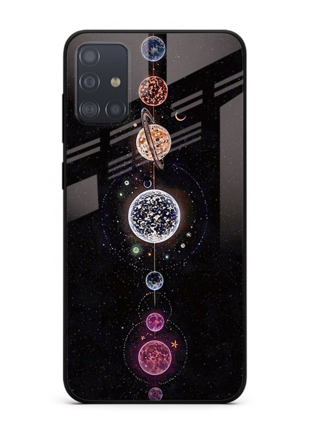 Solar chakra mandala cosmic art Samsung A51 glass meditation spiritual case