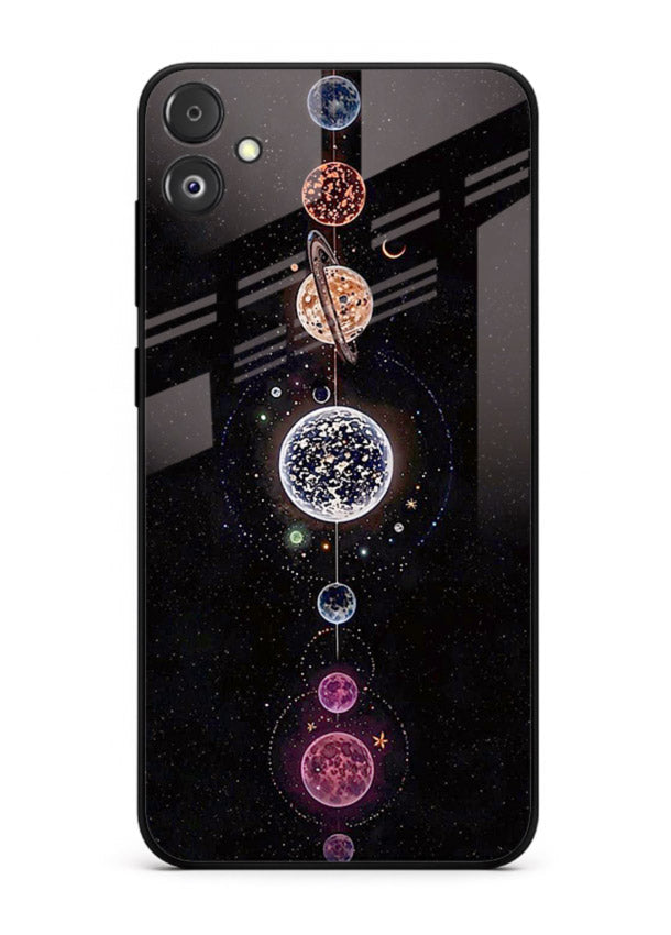 Solar chakra mandala cosmic art Samsung F05 5G glass meditation spiritual case