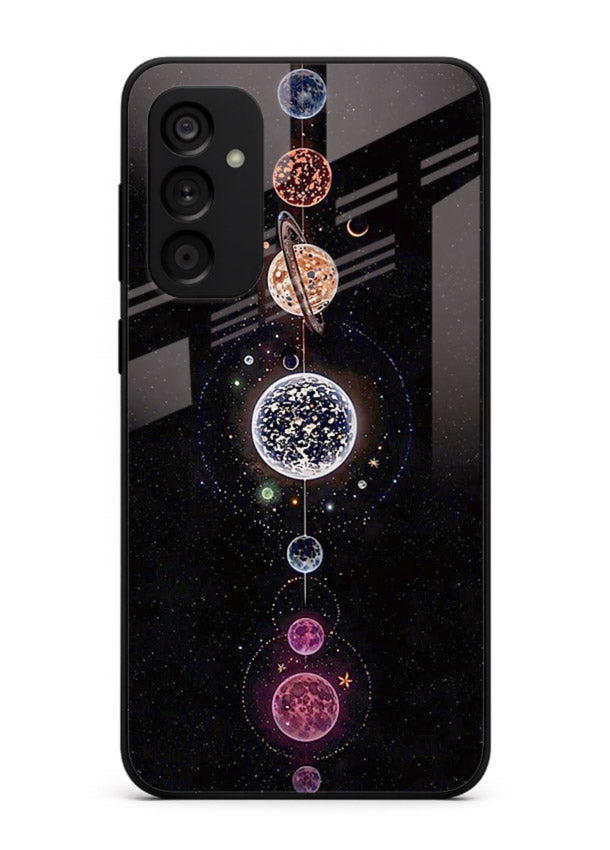 Solar chakra mandala cosmic art Samsung F55 5G glass meditation spiritual case