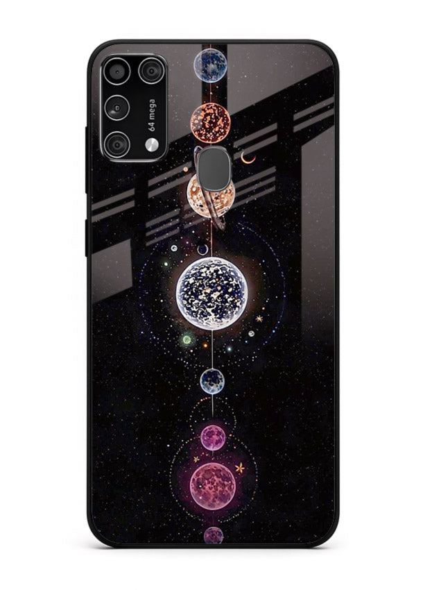 Solar chakra mandala cosmic art Samsung M31 glass meditation spiritual case