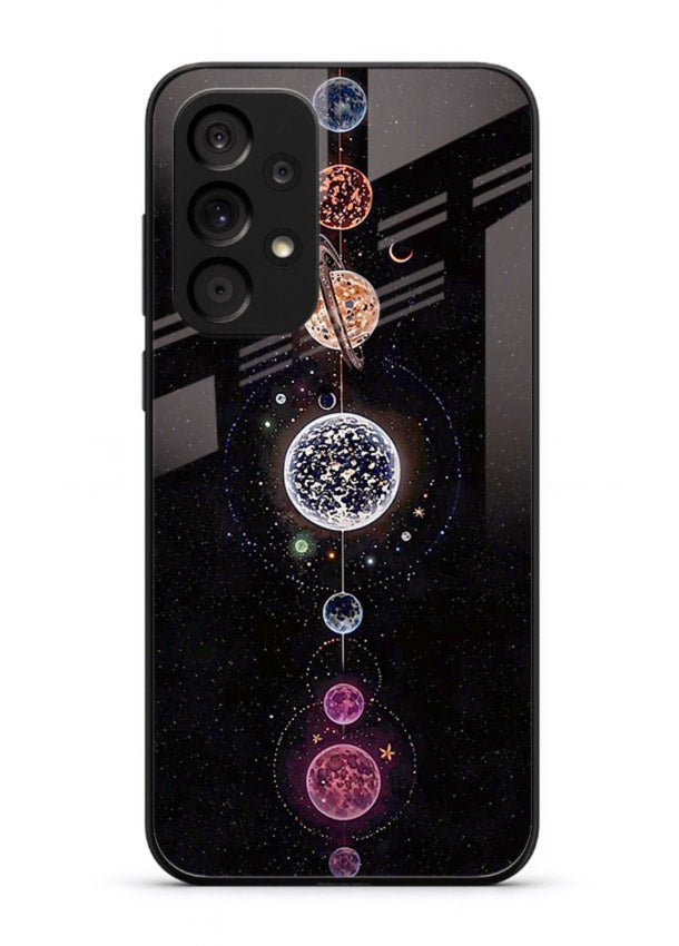 Solar chakra mandala cosmic art Samsung M32 5G glass meditation spiritual case