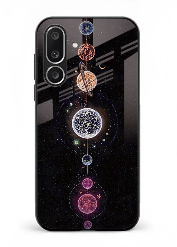 Solar chakra mandala cosmic art Samsung F56 5G glass meditation spiritual case